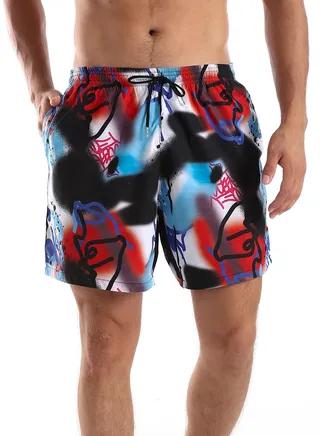 Colorful Polyester Swim Short - Multicolour 