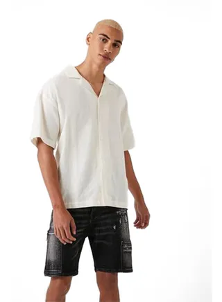 Zip-Pocket Denim Shorts 