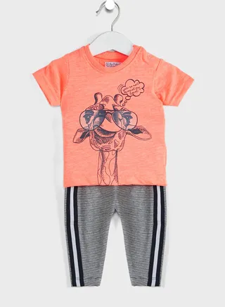 Infant Slogan T-Shirt + Trousers Set 