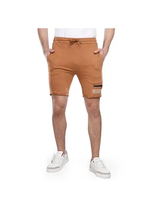 Coup Printed Short For Men - Regular Fit - Cafe 