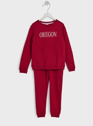 Boys Printed Sweatshirt And Jogger Set 