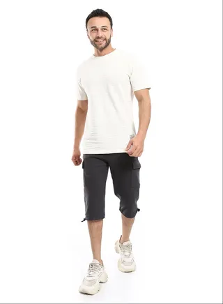 Knee Pockets Plain Summery Pantacourt 