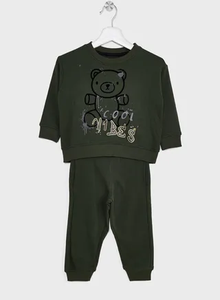 Boys  Printed Sweatshirt And Jogger Set 