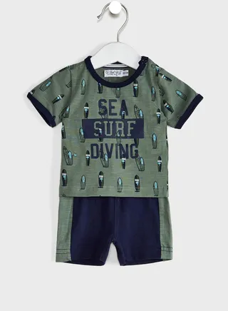 Infant Printed T-Shirt + Shorts Set 
