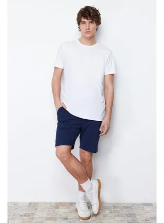 Navy Blue Men's Regular Fit Shorts & Bermuda 