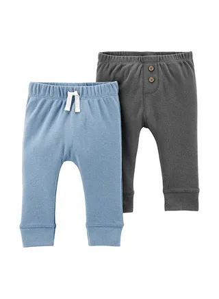 Casual Joggers And Knit Pants Set Blue/Grey 