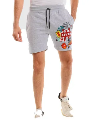 White Rabbit Front Patch Slip On Cotton Short 