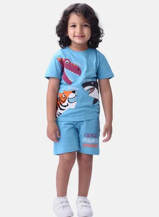 Patch Design T-Shirt & Shorts Set 