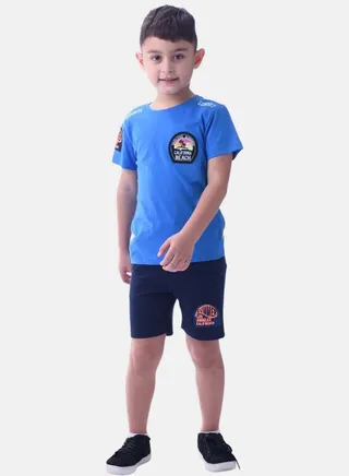 Embroidered Badge Short Sleeve T-Shirt & Shorts Set 