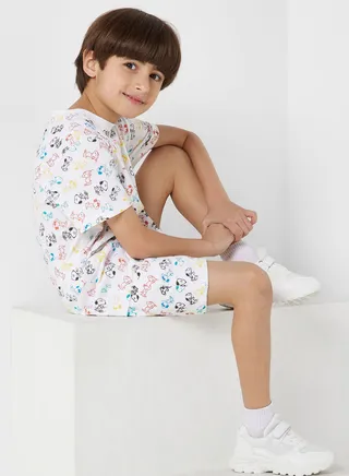 Boys Snoopy All Over Printed T-Shirt And Shorts Set 