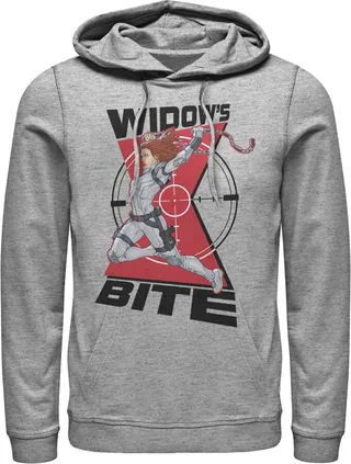 Men's Marvel Black Widow in the Crosshairs Pull Over Hoodie - Athletic Heather - Small
