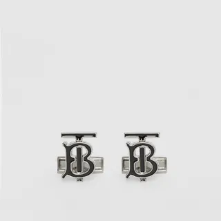 Burberry Monogram Motif Enamel and Palladium-plated Cufflinks
