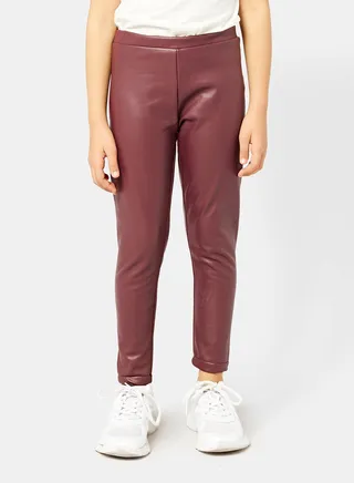 Girls Leather Legging 