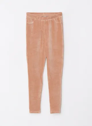 Basic Velvet Girls Tights With Elastic Waist 