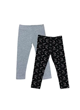 Black Stars & Light Grey Baby Leggings (2 Pack) 