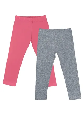 Light Grey & Pink Baby Leggings (2 Pack) 