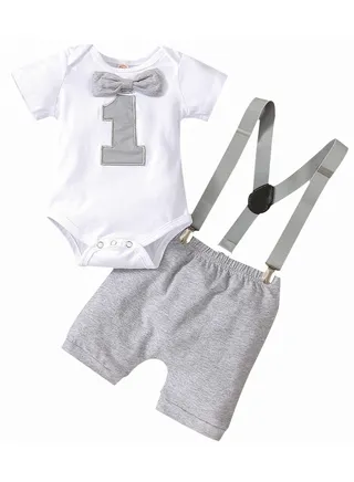 Baby Boys First Birthday Outfit, Baby Boy Cake Smash Outfit, Suspender and Bloomers Set for Baby Boys 1st Birthday, First Birthday Outfit, Size 80cm 