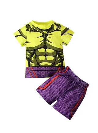 New Short Sleeved Shirt Belt Shorts Two-Piece Set 