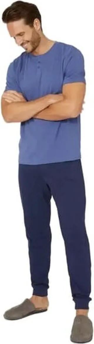 Debenhams Mens Button Detail Pajama Set - Purple