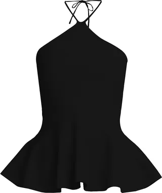 Knit Halterneck Peplum Tank