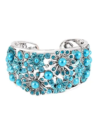 Metal Alloy Turquoise Bangle 