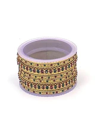 GOHONA Colorful Bangle Collection Beautifully Designed Indian Bollywood Style Alloy Metal Bangles for Kids Teenagers and Women 