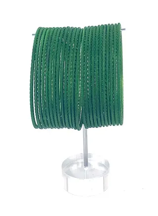 GOHONA Green  Colour Beautifully Designed Indian Bollywood Style Alloy Metal Plain Bangles for Kids Teenagers and Women 