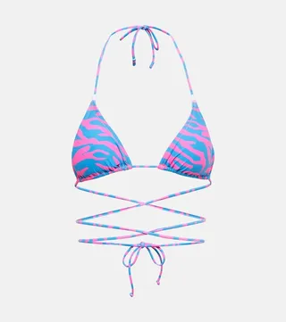 Miami animal print triangle bikini top