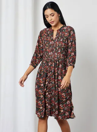 Floral Print Satin Slip Dress Multicolour 