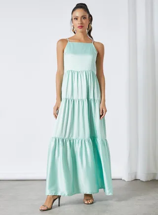 Tiered Maxi Dress Green 