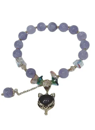 Fox fairy purple jade head bracelet 