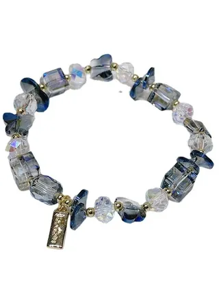 Fluttering  faceted crystal bracelet girls senior sense of super flash light luxury niche delicate butterfly string bracelet 