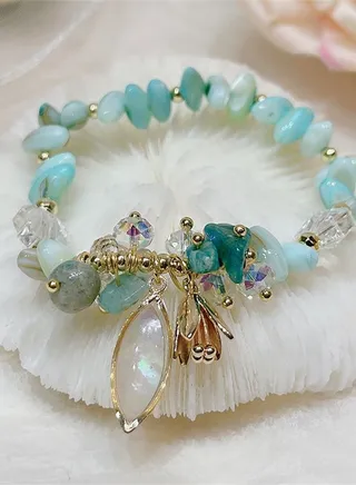 Bluegreen shell exotic heavy-duty exquisite crystal boudoir bracelet 