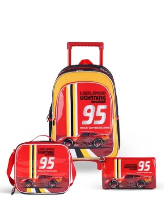 3in1 3D Printed Backpack  Large Capacity Trolley School Bag With Lunch Bag & Pencil Bag  Water Resistant, Perfect for Kids Ages 3-8 