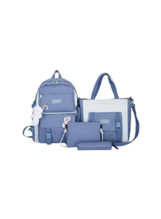 School Backpack Set of 4 Pieces for Girls/Boys School Bag Set with Shoulder Bag Handle Bag, Sling Bag and Pencil Bag 4 in 1 Waterproof School Backpack Set 