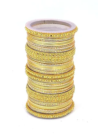 GOHONA Colorful Bangle Collection Beautifully Designed Indian Bollywood Style Alloy Metal Bangles for Kids Teenagers and Women 