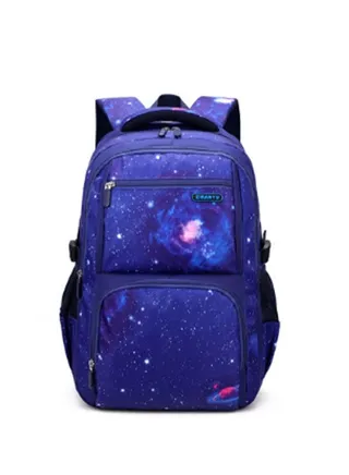 Three-piece Set of Galaxy Star Print Boys Backpack School Bag Backpack Primary and Secondary School Student Backpack 