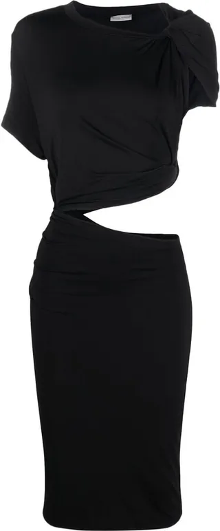 Asymmetrical Cut-Out Midi Dress