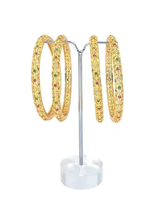 GOHONA Colorful Bangle Collection Beautifully Designed Indian Bollywood Style Alloy Metal Bangles for Kids Teenagers and Women 