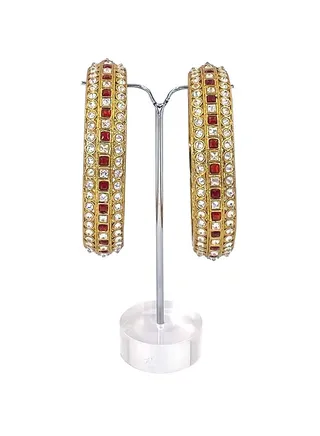 GOHONA Colorful Bangle Collection Beautifully Designed Indian Bollywood Style Alloy Metal Bangles for Kids Teenagers and Women 