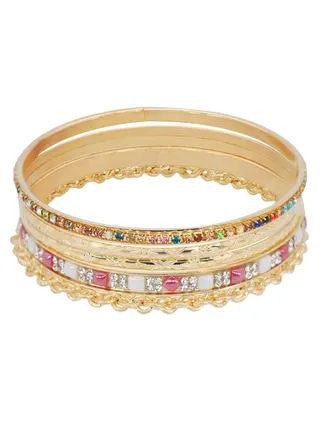 5-Piece Metal Exquisite Stylish Bracelet Set 