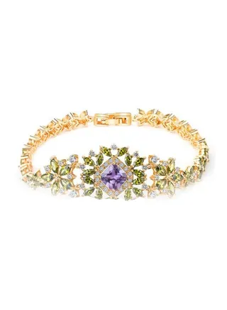 Gold Plated Crystal Studded Charm Bracelet 