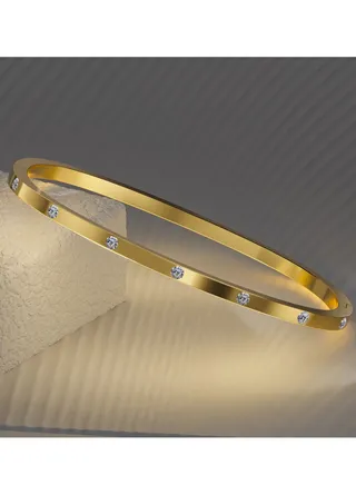 Stainless Steel 18K Gold Plated Bangle 