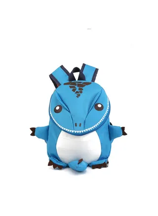 Dinosaur Cartoon School Backpack Blue/White 