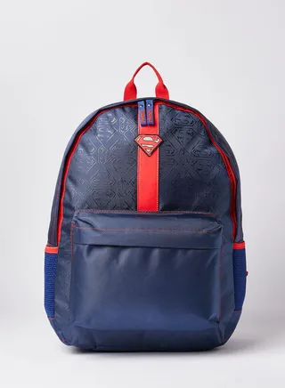 Boys Superman One Goal Backpack 16 Inches Blue 