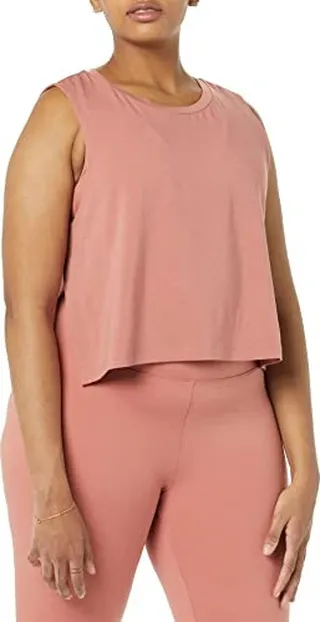 Core 10 Women's Cotton Cropped Side-Split Tank Tee