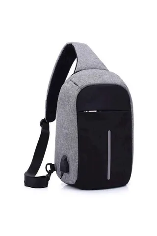 Anti-Theft Package USB Charge Bag Black 