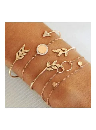 5-Piece Rhinestone Arrow Fashion Bracelets 