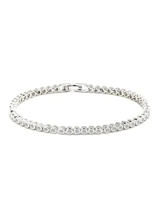 18 Karat White Gold Plated Studded Bracelet 