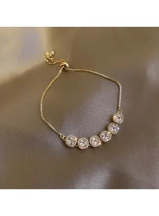 Gold And Diamond Fashion Bracelet 